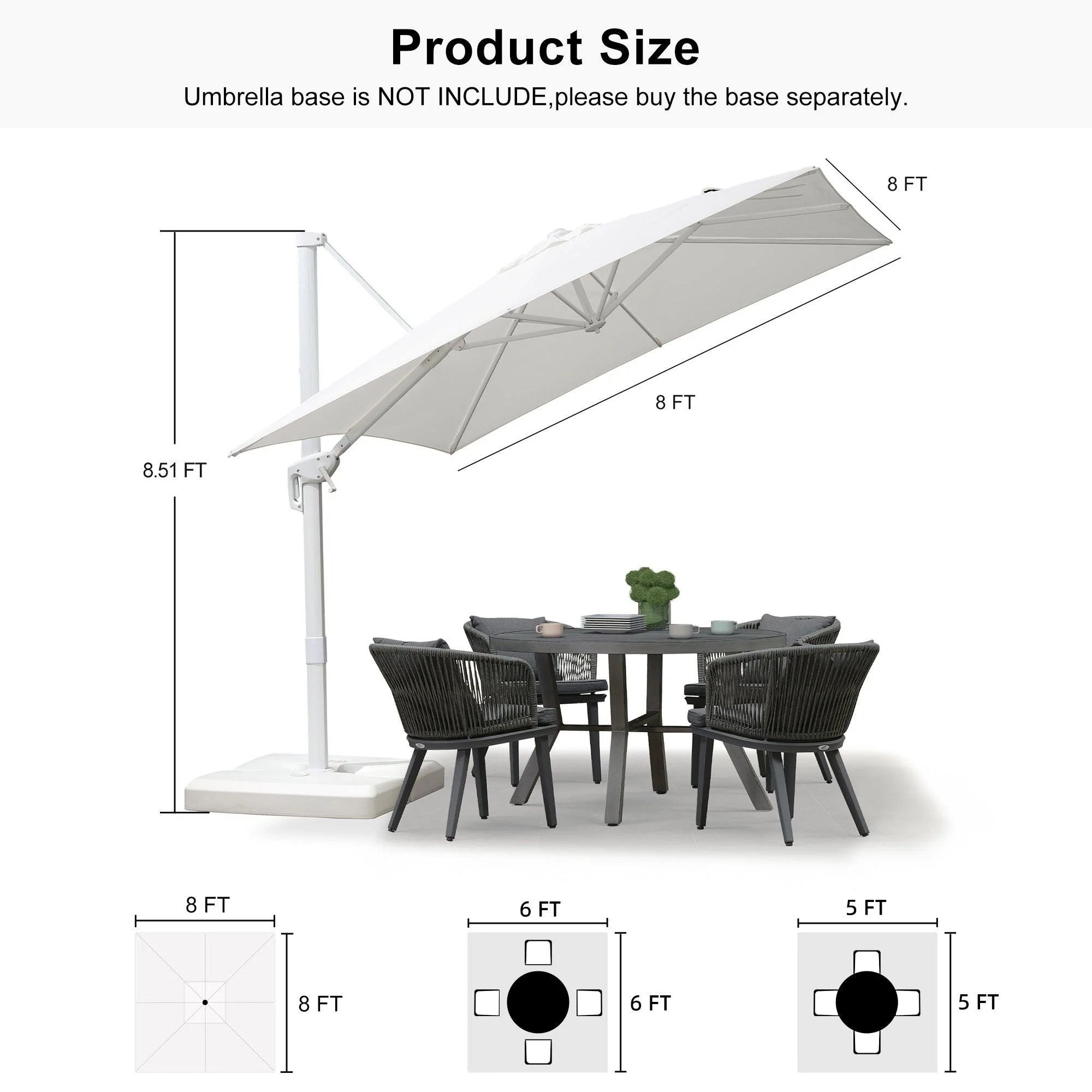PURPLE LEAF White Outdoor Patio Umbrella Economical Large Patio Umbrellas - Image 197