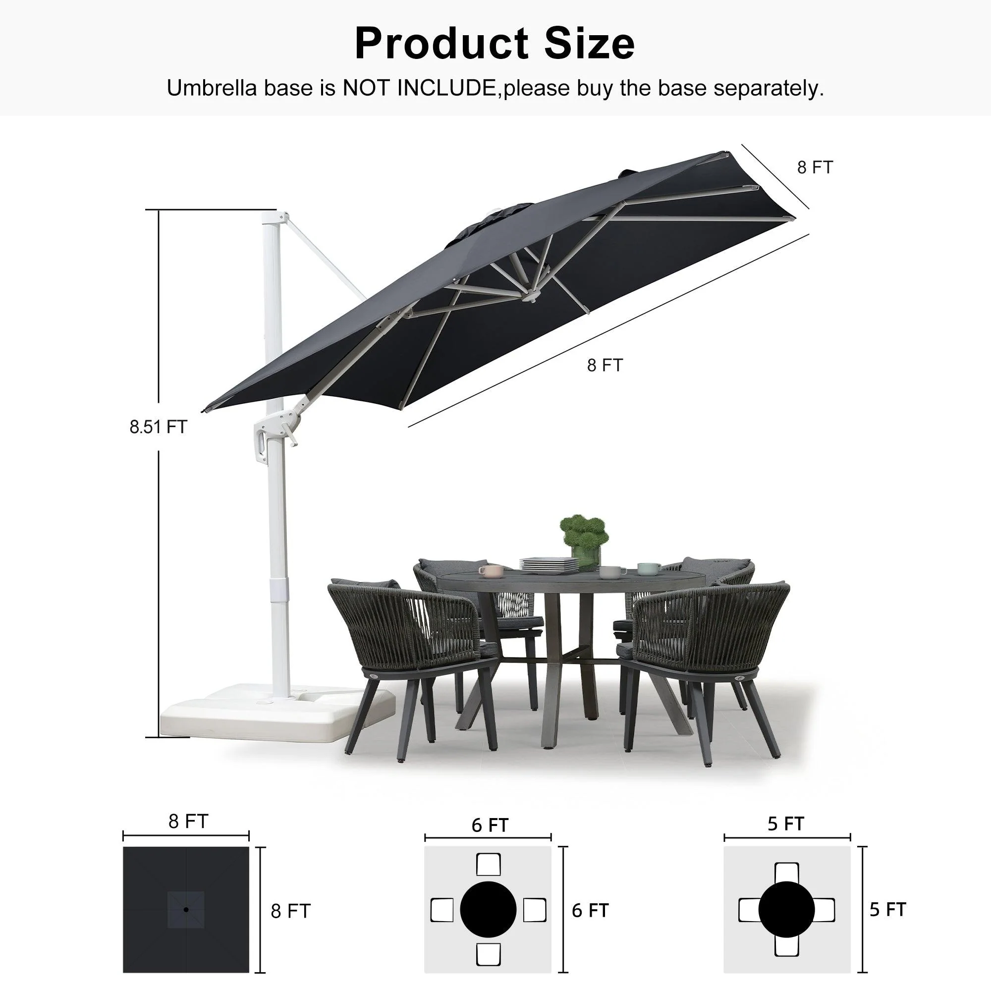 PURPLE LEAF White Outdoor Patio Umbrella Economical Large Patio Umbrellas - Image 201