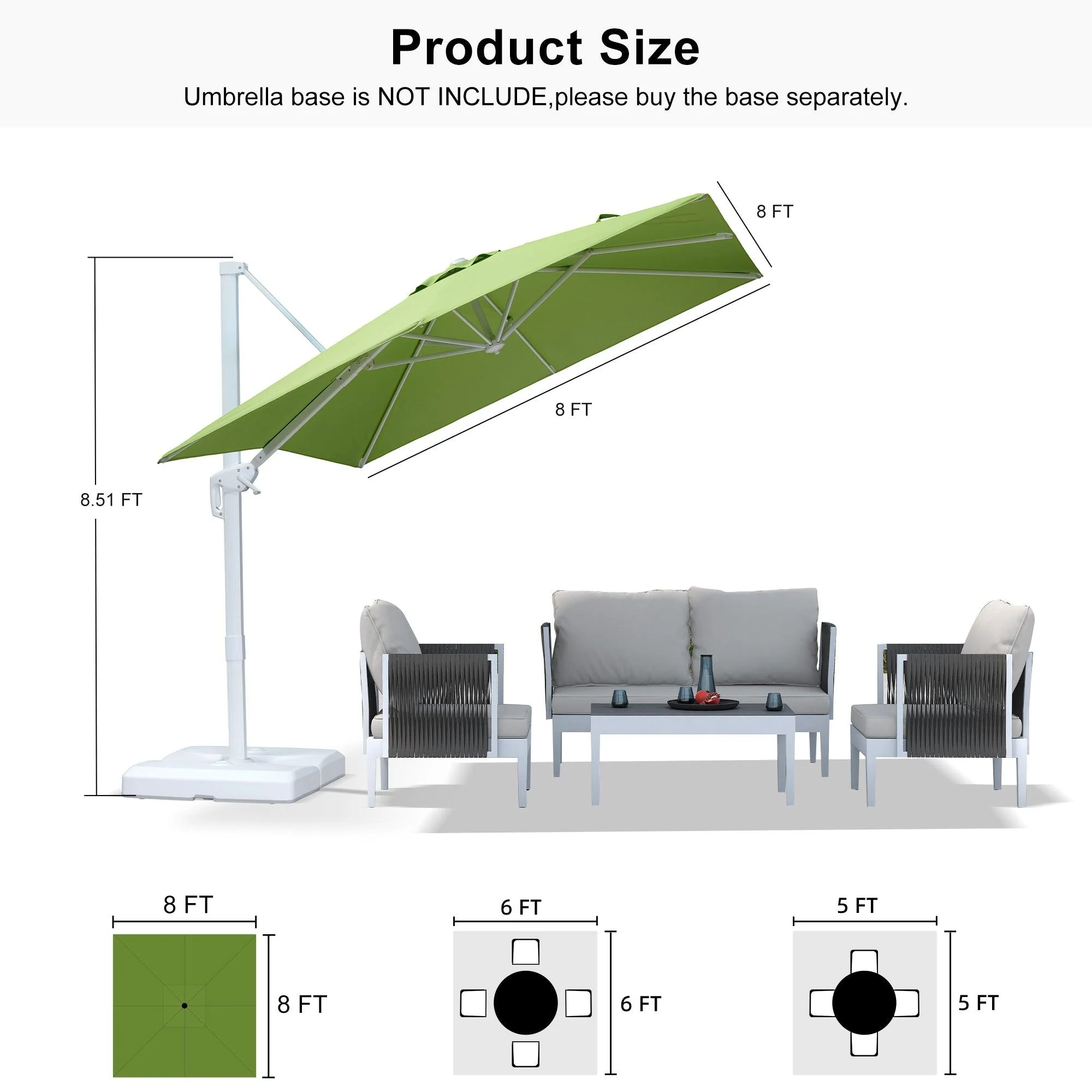 PURPLE LEAF White Outdoor Patio Umbrella Economical Large Patio Umbrellas - Image 202