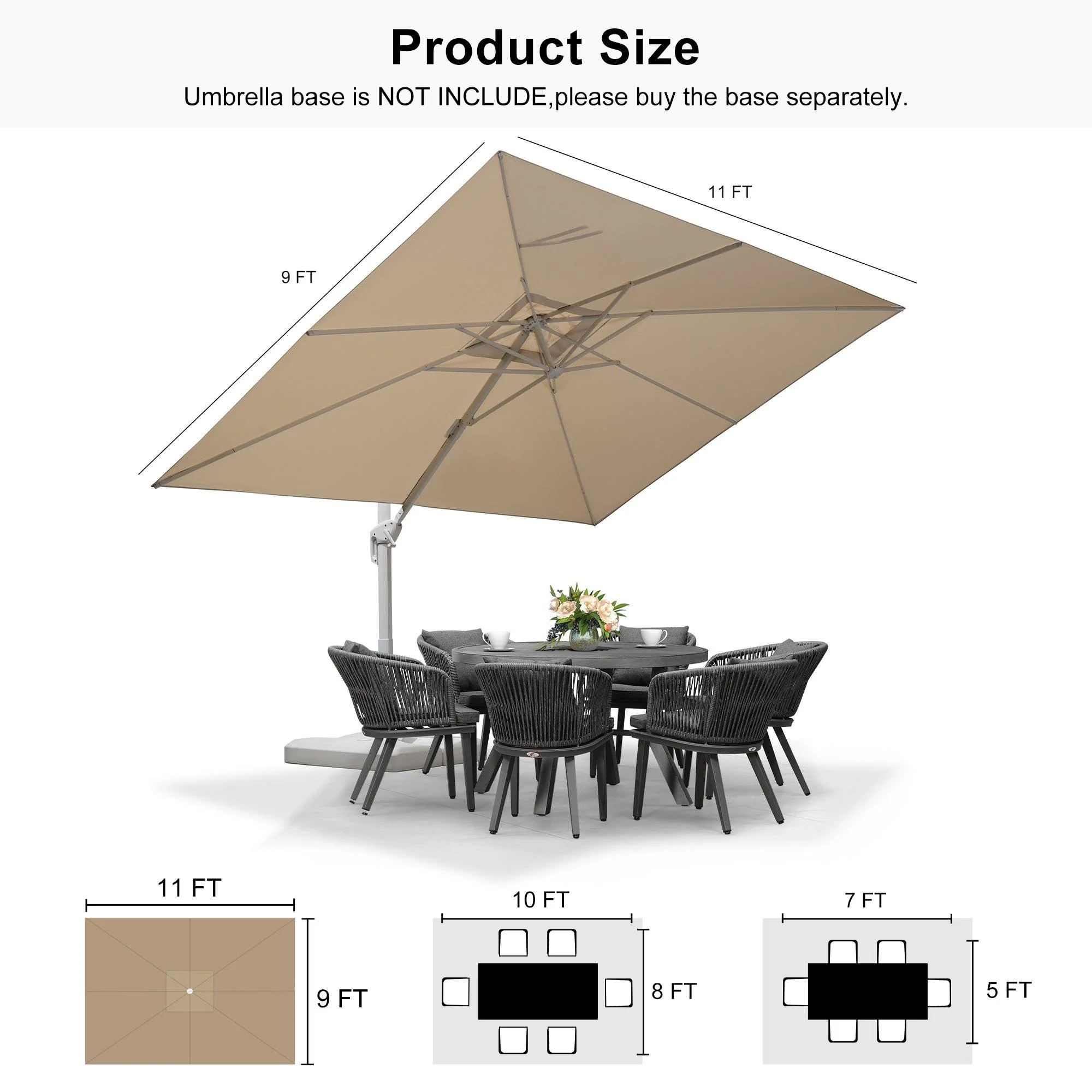 PURPLE LEAF White Outdoor Patio Umbrella Economical Large Patio Umbrellas - Image 208