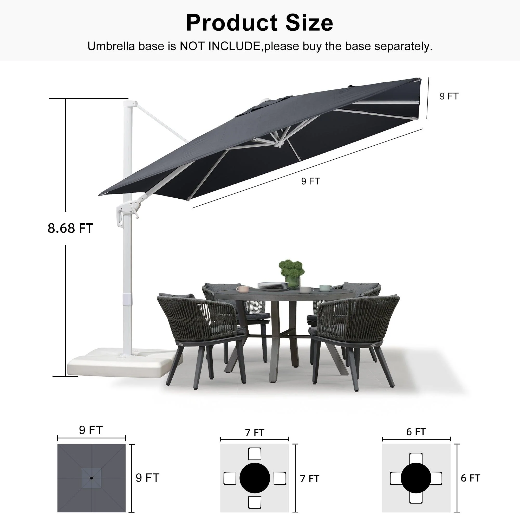 PURPLE LEAF White Outdoor Patio Umbrella Economical Large Patio Umbrellas - Image 219