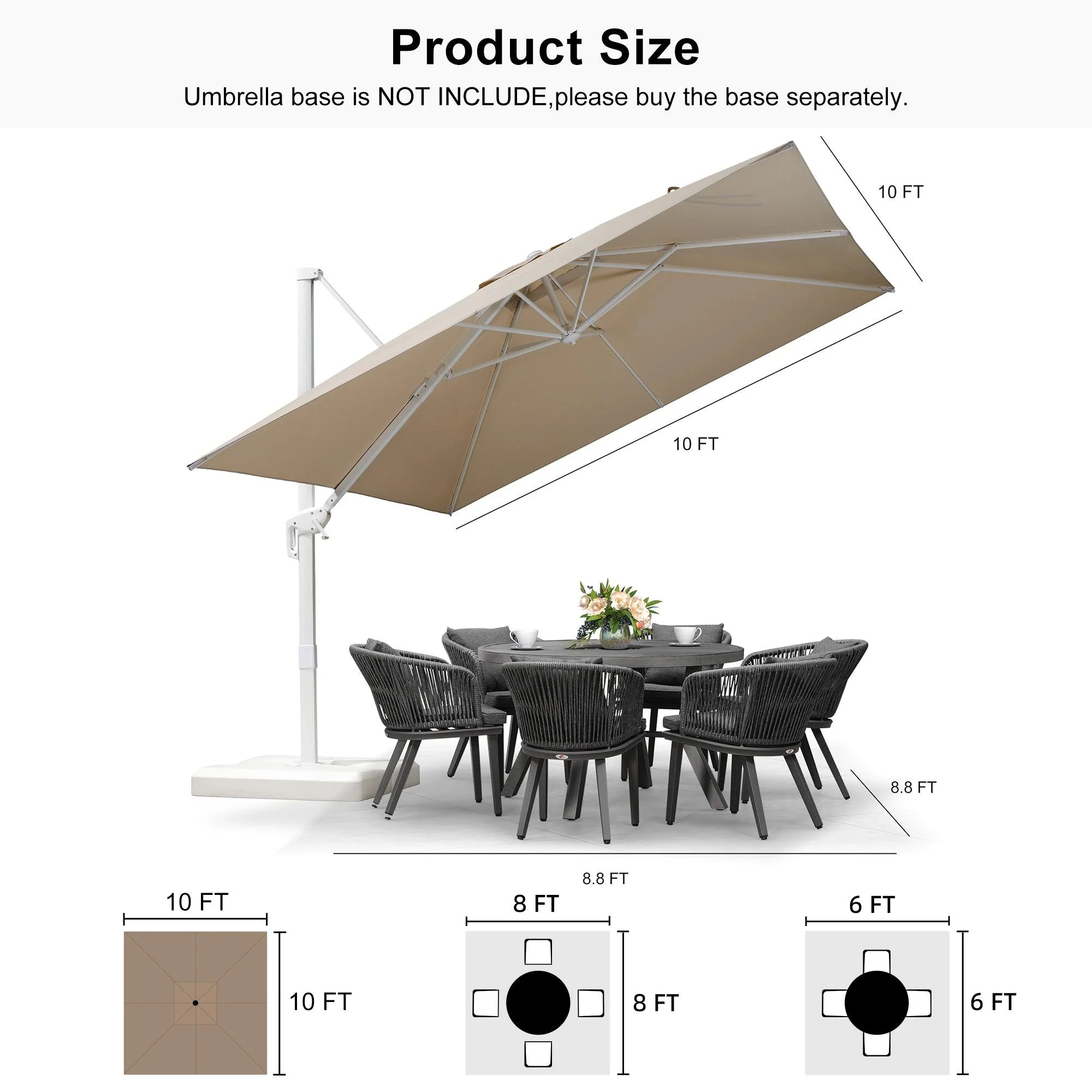 PURPLE LEAF White Outdoor Patio Umbrella Economical Large Patio Umbrellas - Image 226