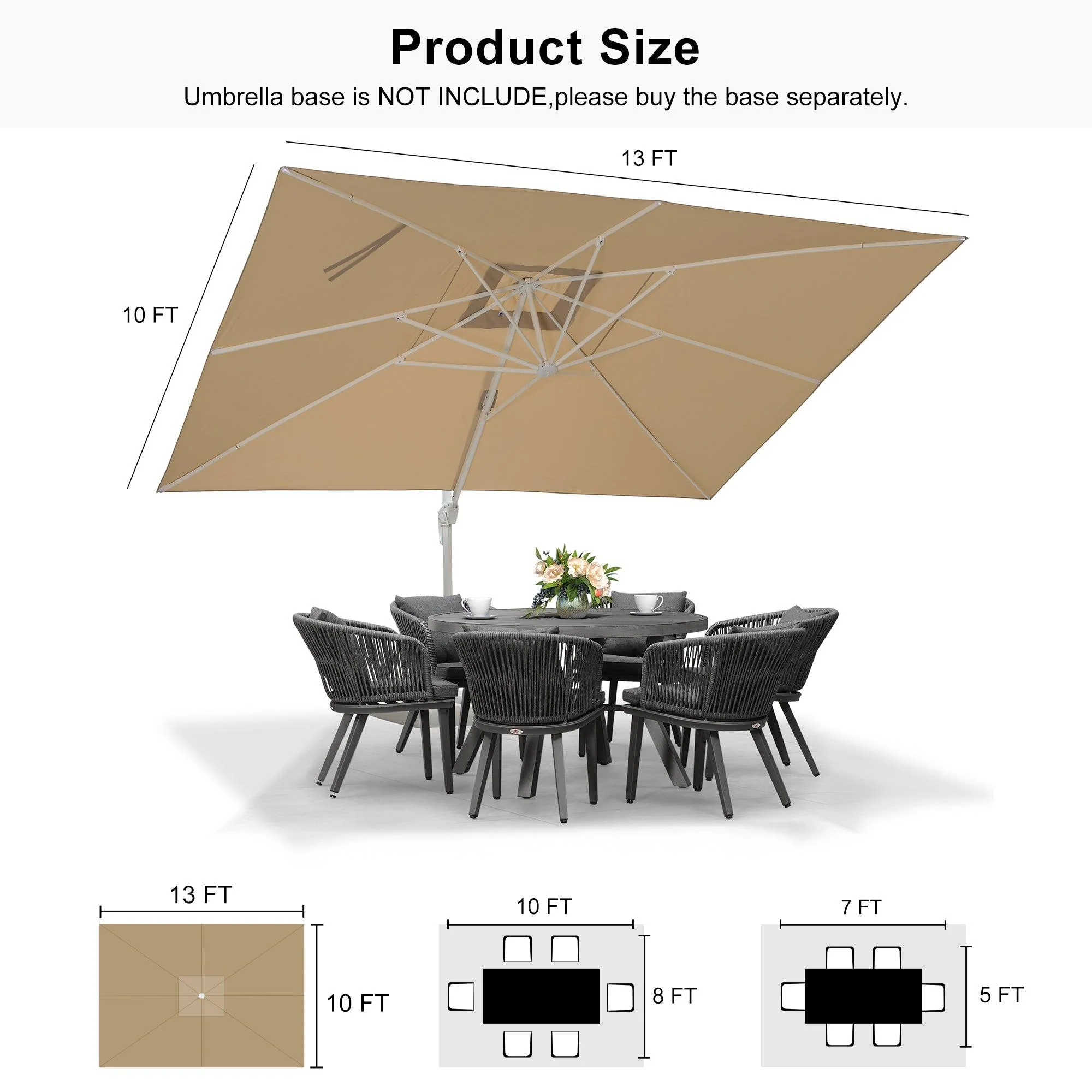 PURPLE LEAF White Outdoor Patio Umbrella Economical Large Patio Umbrellas - Image 235