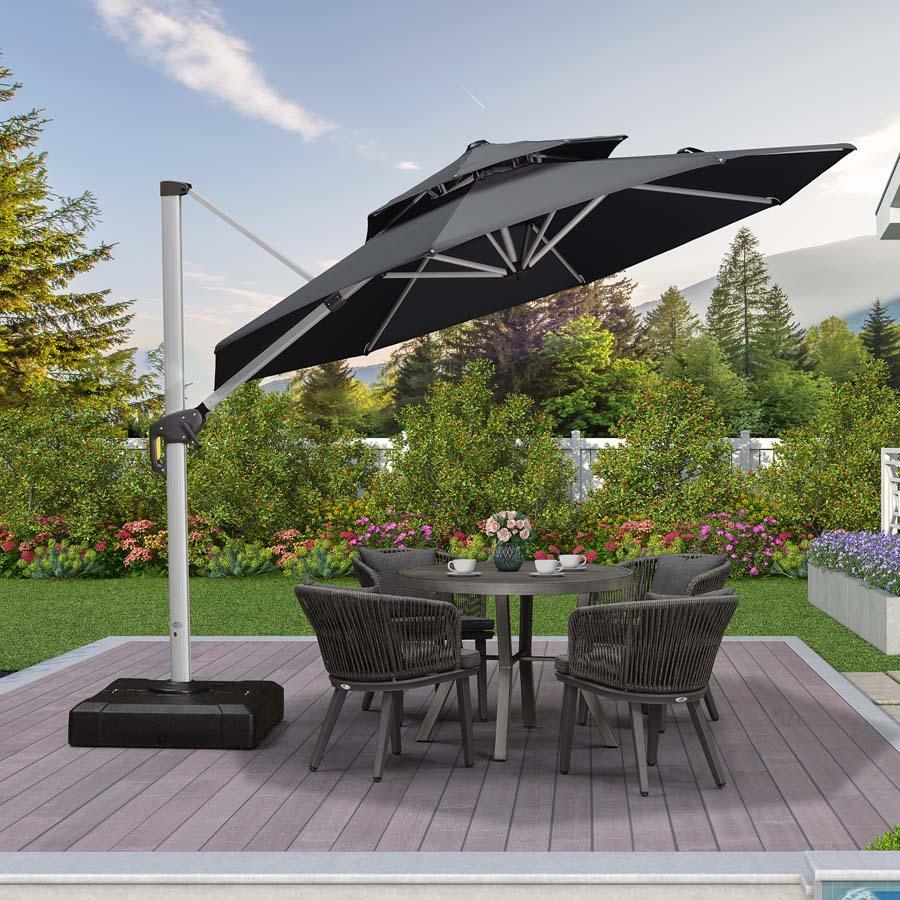 PURPLE LEAF Round Cantilever Patio Umbrella Heavy Duty Umbrella for Porch Garden Pool - Image 6