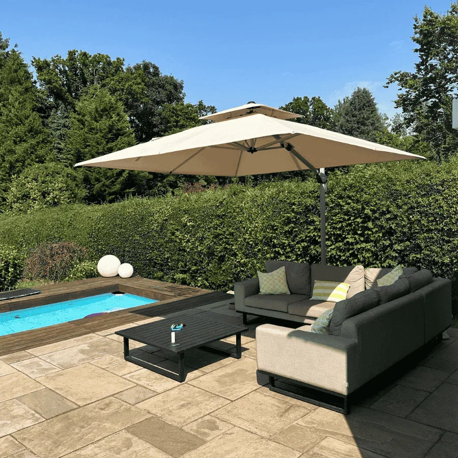 PURPLE LEAF Outdoor Windproof Umbrella, Square Cantilever Umbrella Outside Patio - Image 167