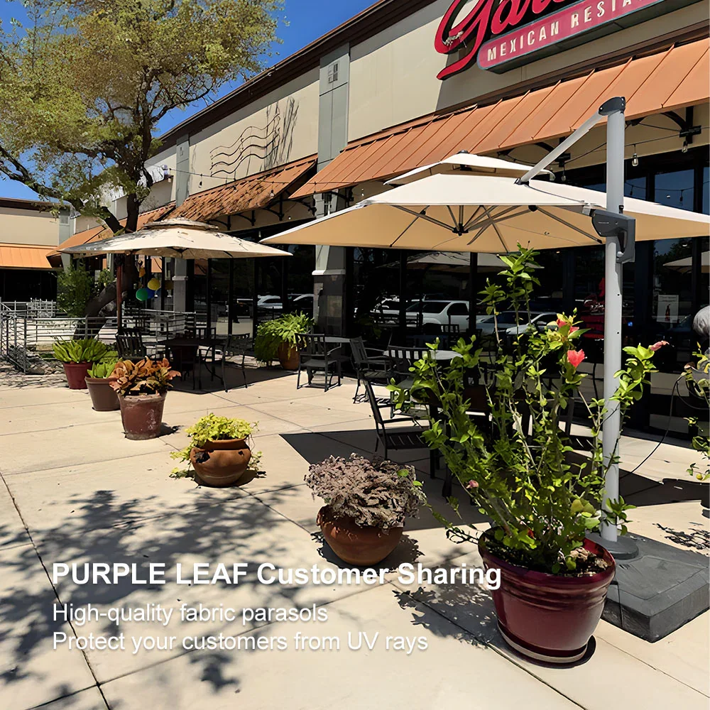 PURPLE LEAF Outdoor Windproof Umbrella, Square Cantilever Umbrella Outside Patio - Image 185